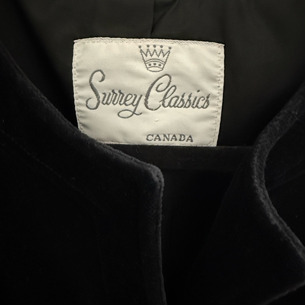 Vintage Black Velvet Women's Blazer Suit Jacket